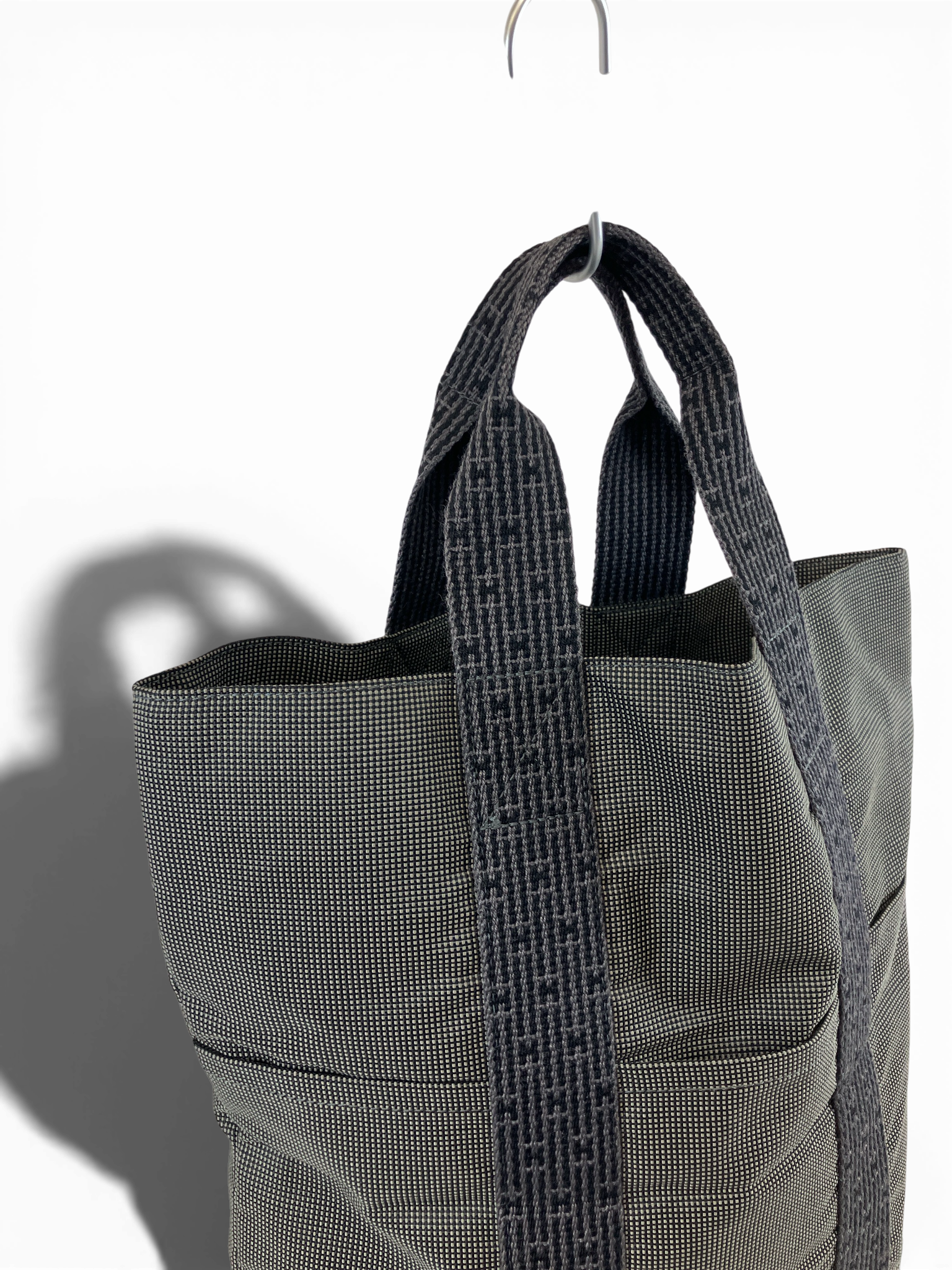 HERMES エルメス エールライン カバス グレー キャンバス トートバッグ