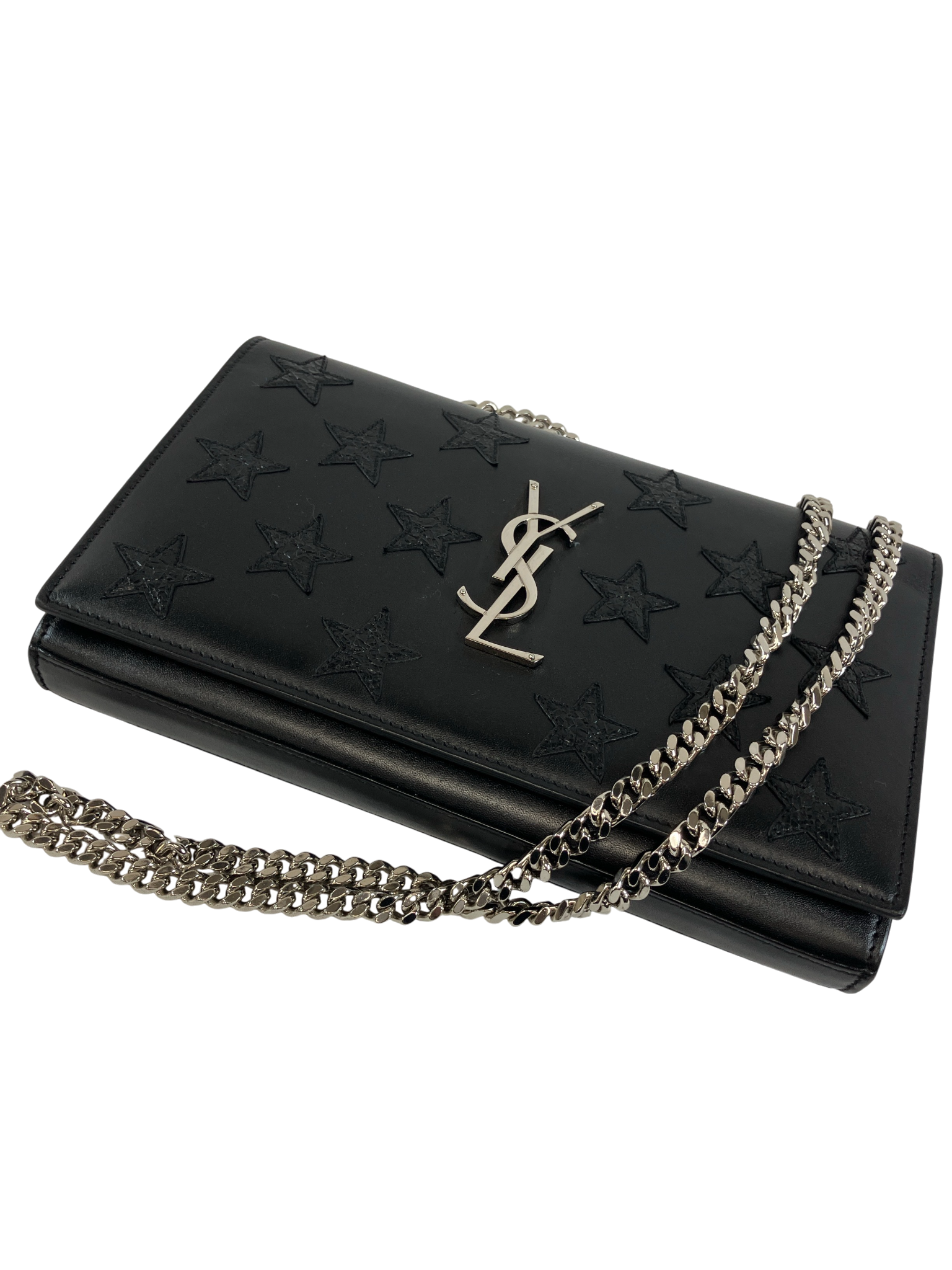 SAINT LAURENT　サンローラン　チェーンウォレット　スター　ブラック