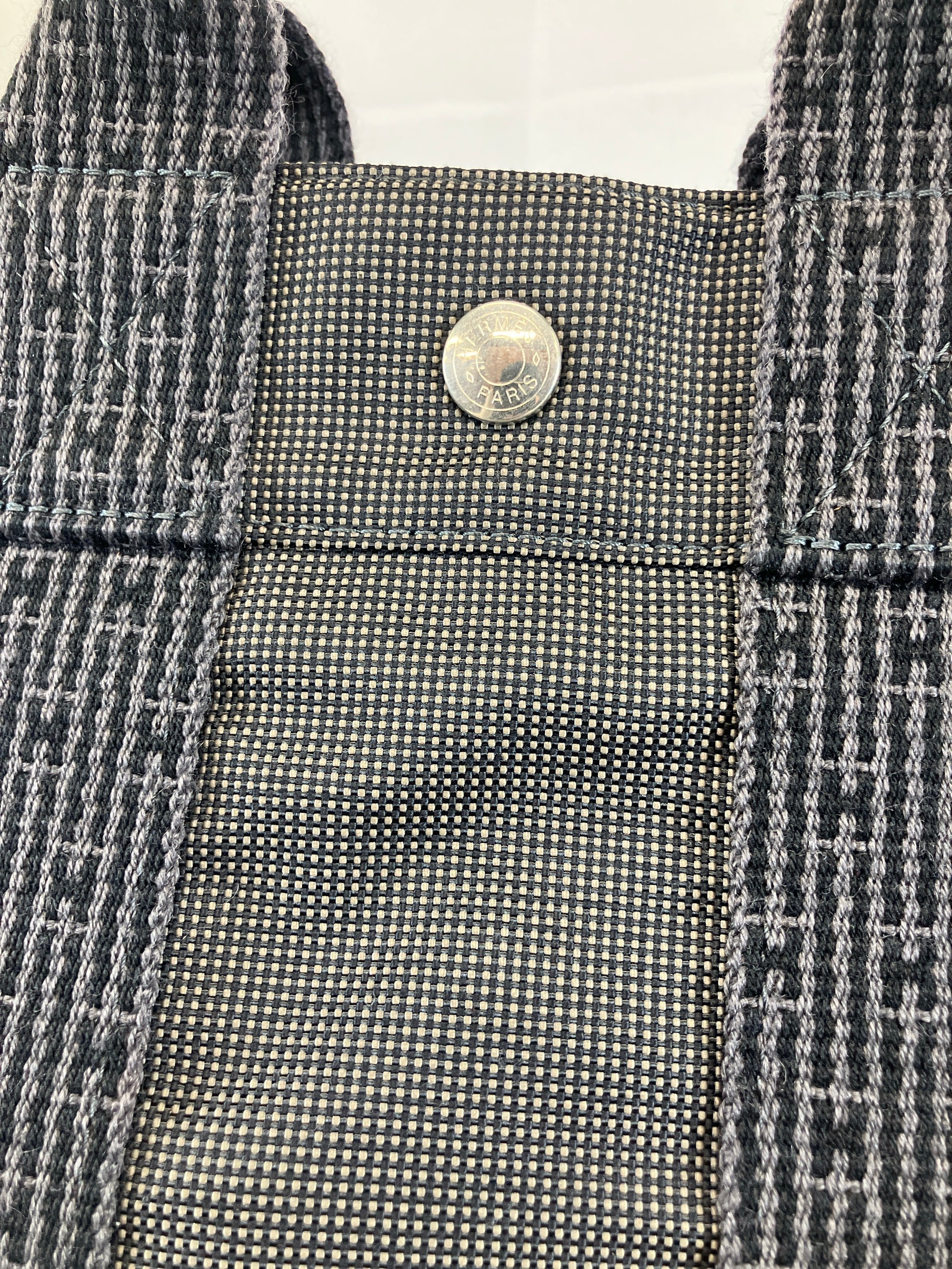 HERMES エルメス エールラインPM ハンドバッグ キャンバス グレー