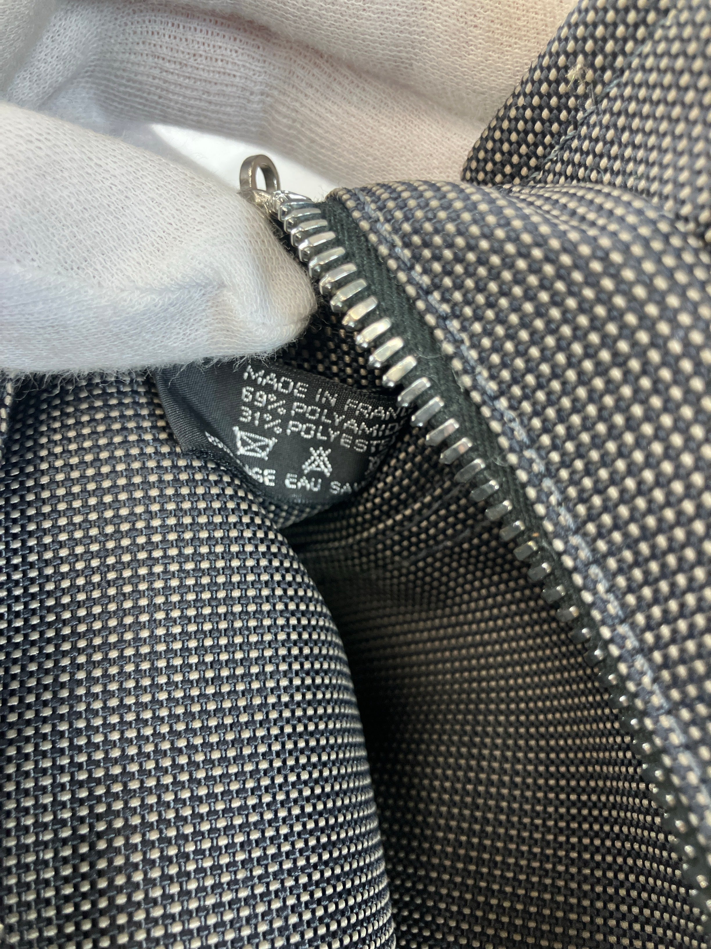 HERMES エルメス エールラインPM ハンドバッグ キャンバス グレー