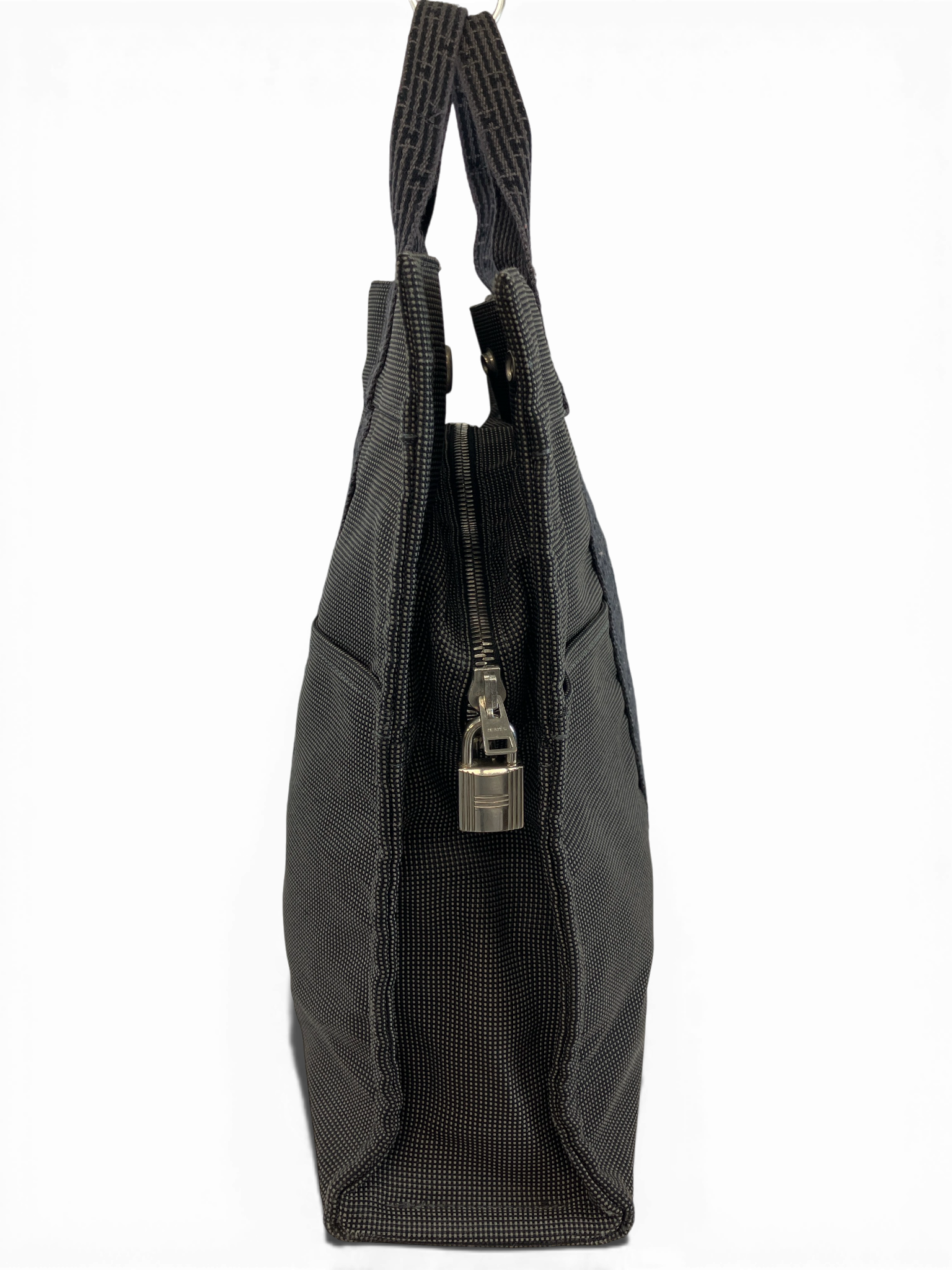HERMES エルメス エールラインMM トートバッグ キャンバス グレー