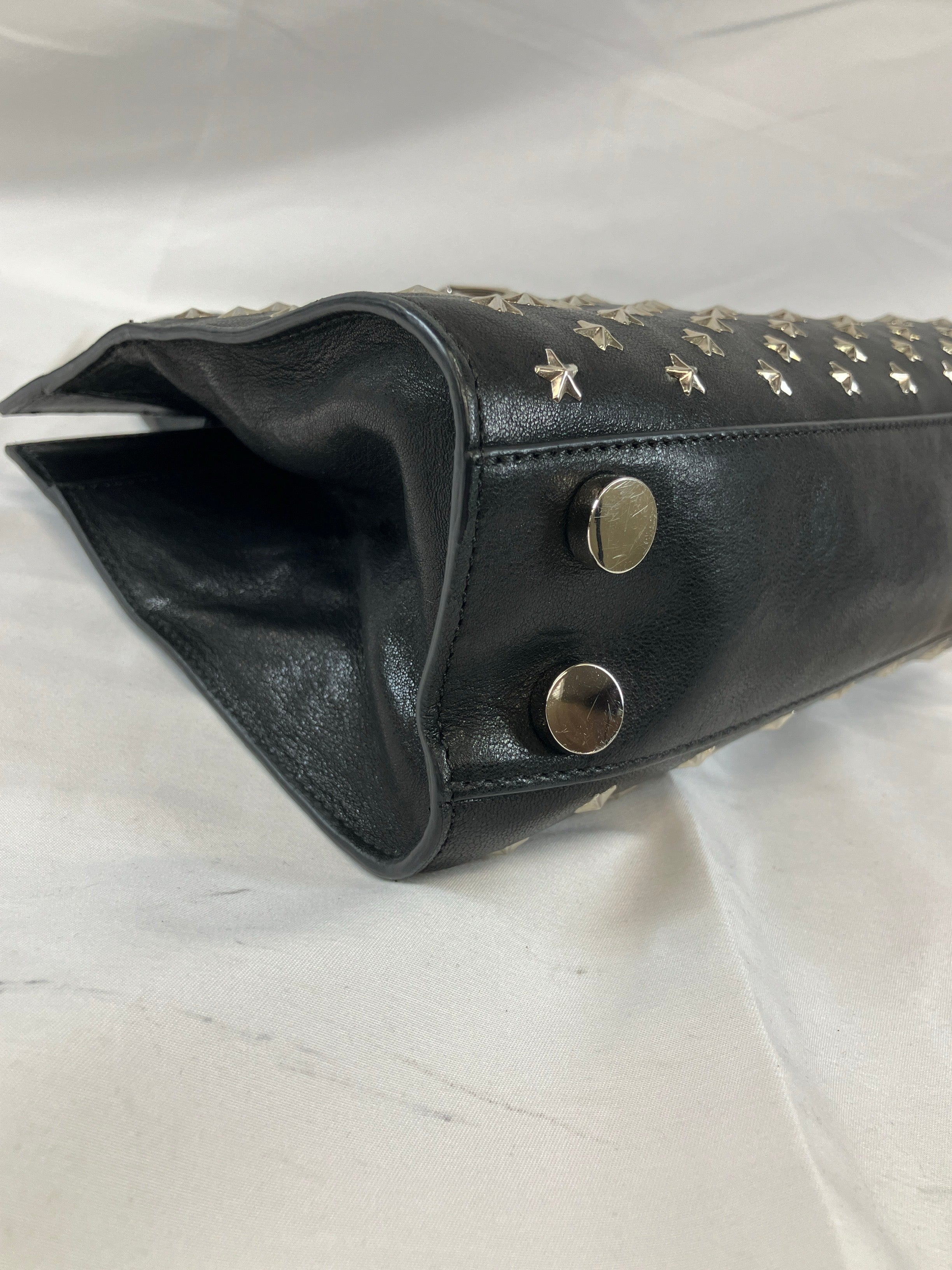 JIMMY CHOO　ジミーチュウ　2way　ハンドバッグ　ショルダーバッグ　スタッズ　ブラック