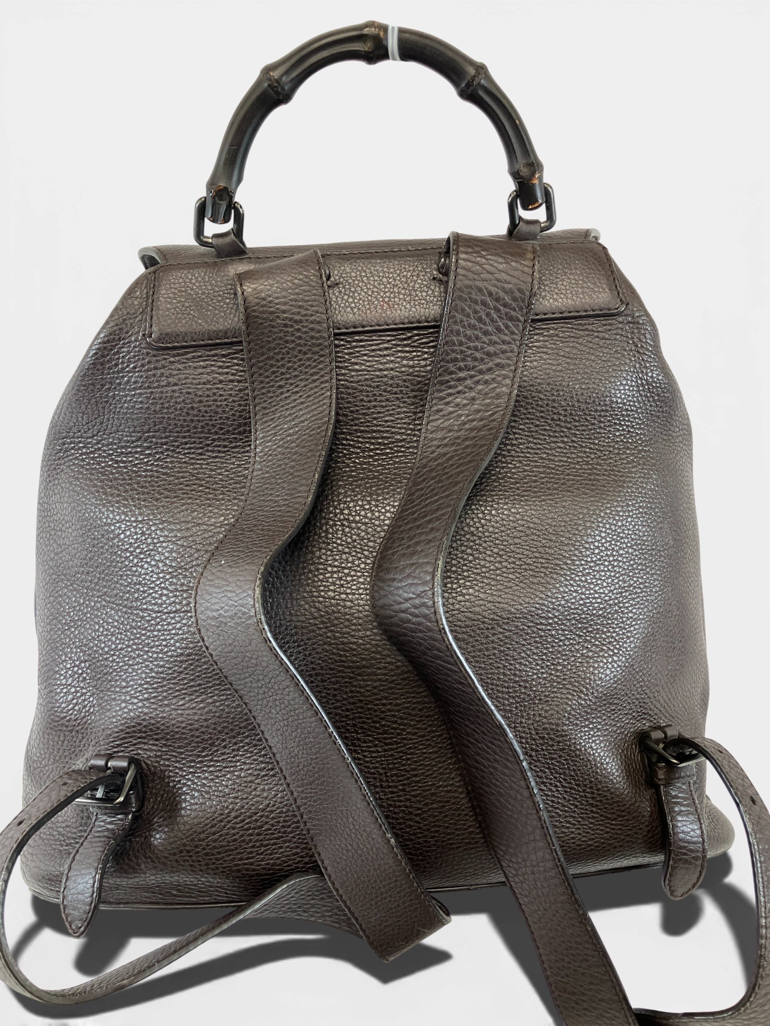 GUCCI　バンブー　バックパック　リュックサック　レザー　ブラウン　387097　