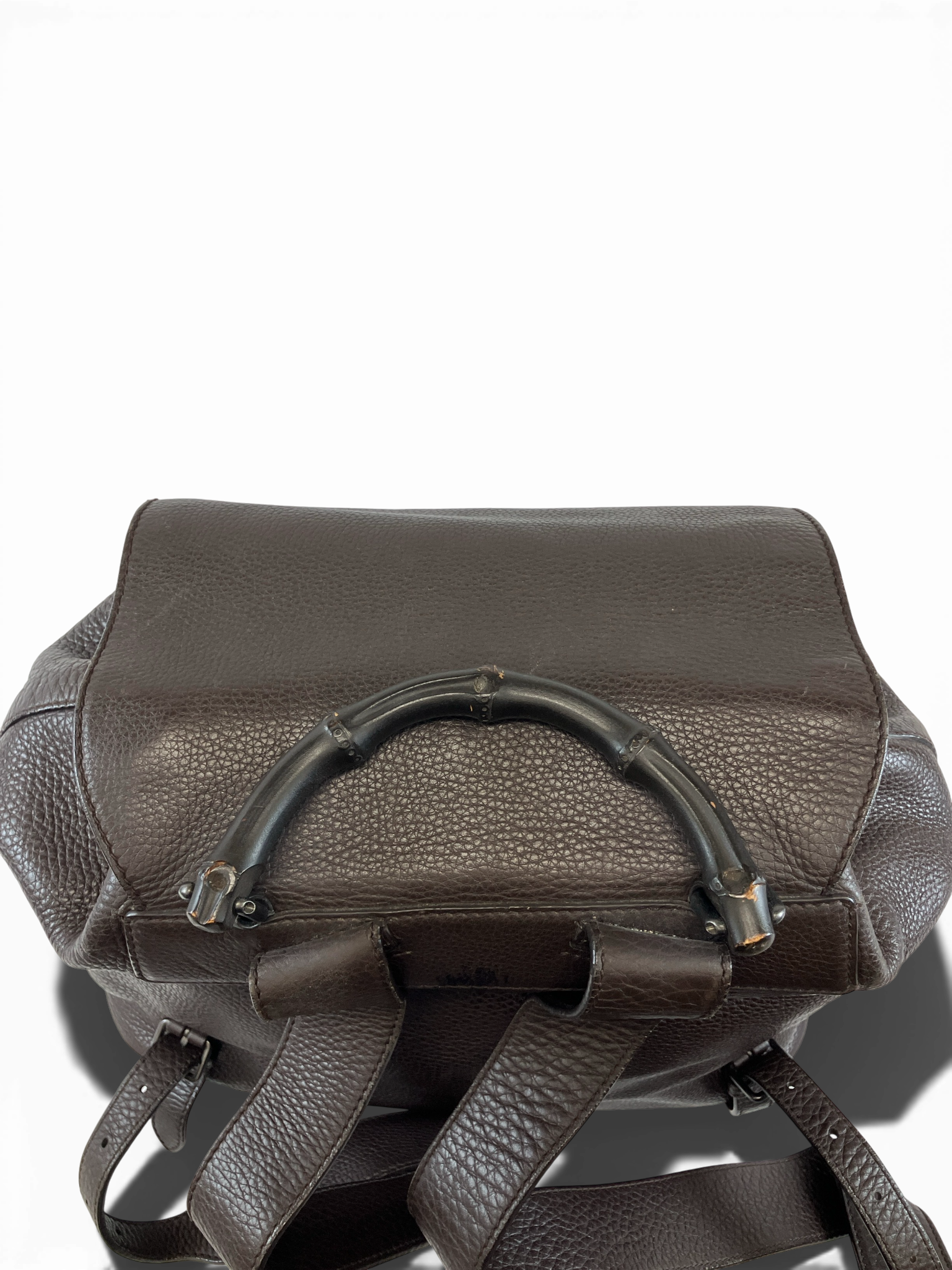 GUCCI　バンブー　バックパック　リュックサック　レザー　ブラウン　387097　