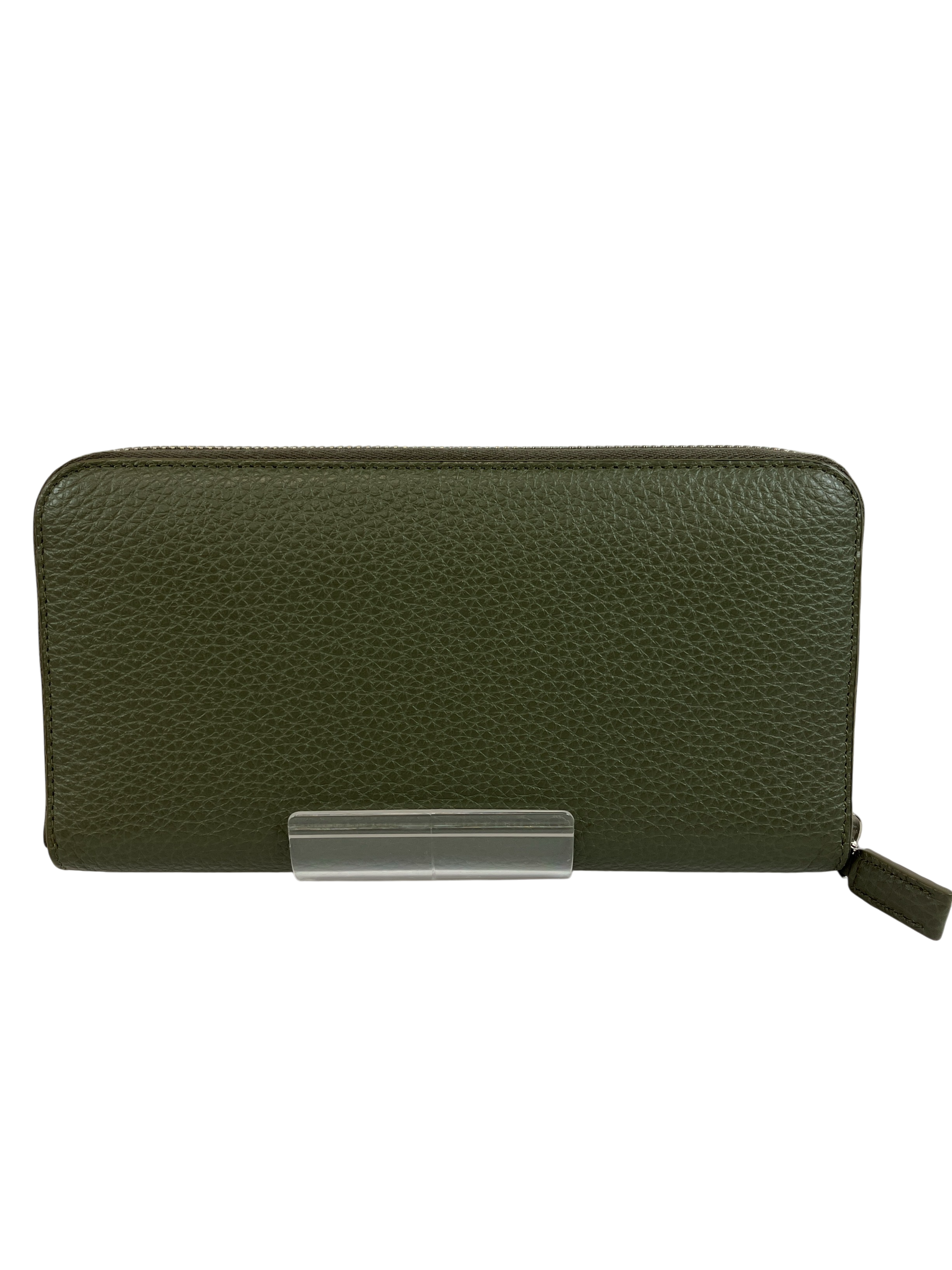 PRADA プラダ 長財布 ロングウォレット ヴィッテロダイノレザー ラウンドファスナー 三角ロゴ カーキ ローデングリーン　