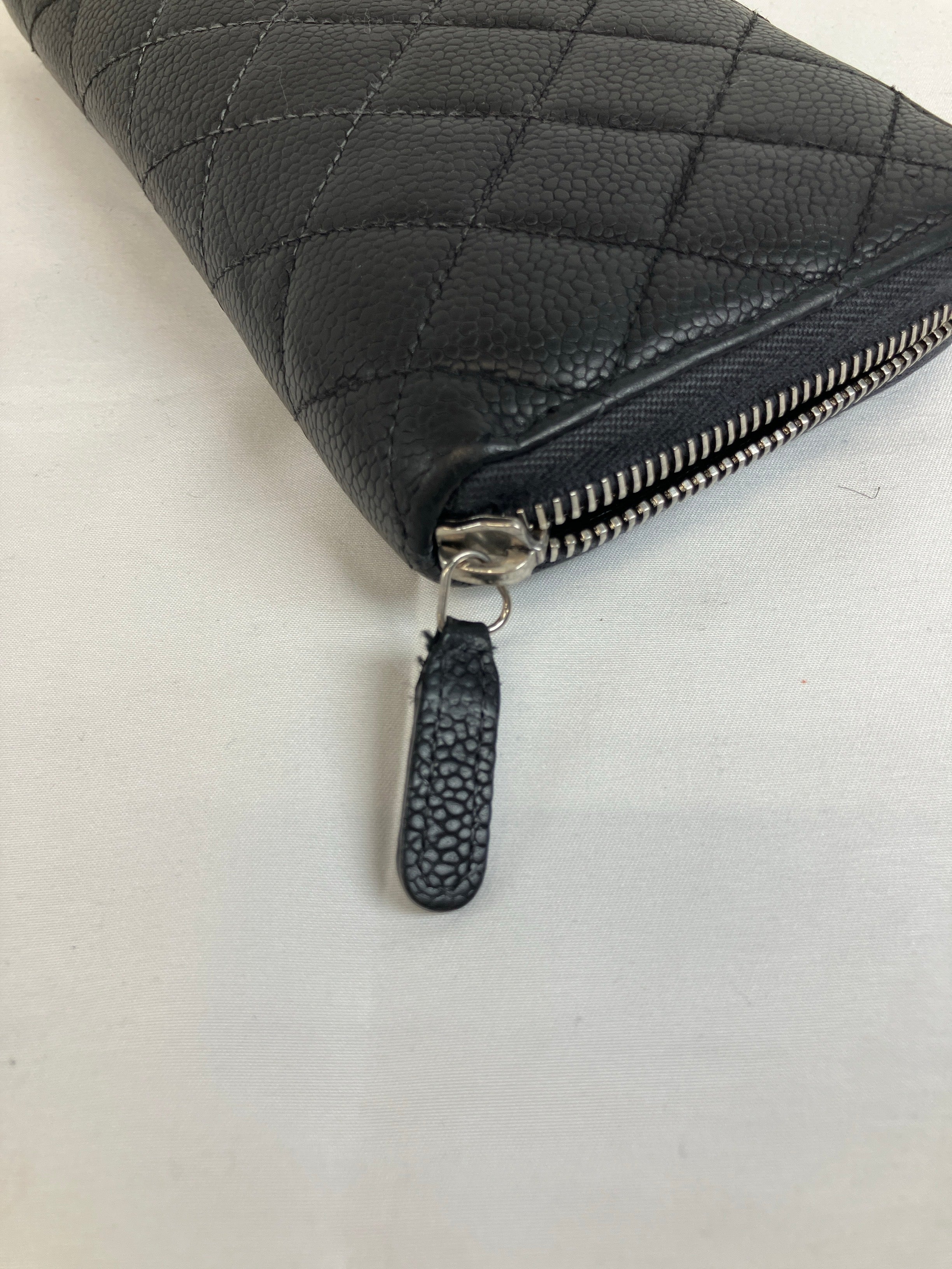 CHANEL シャネル 長財布 マトラッセ ココマーク ラムスキン ブラック