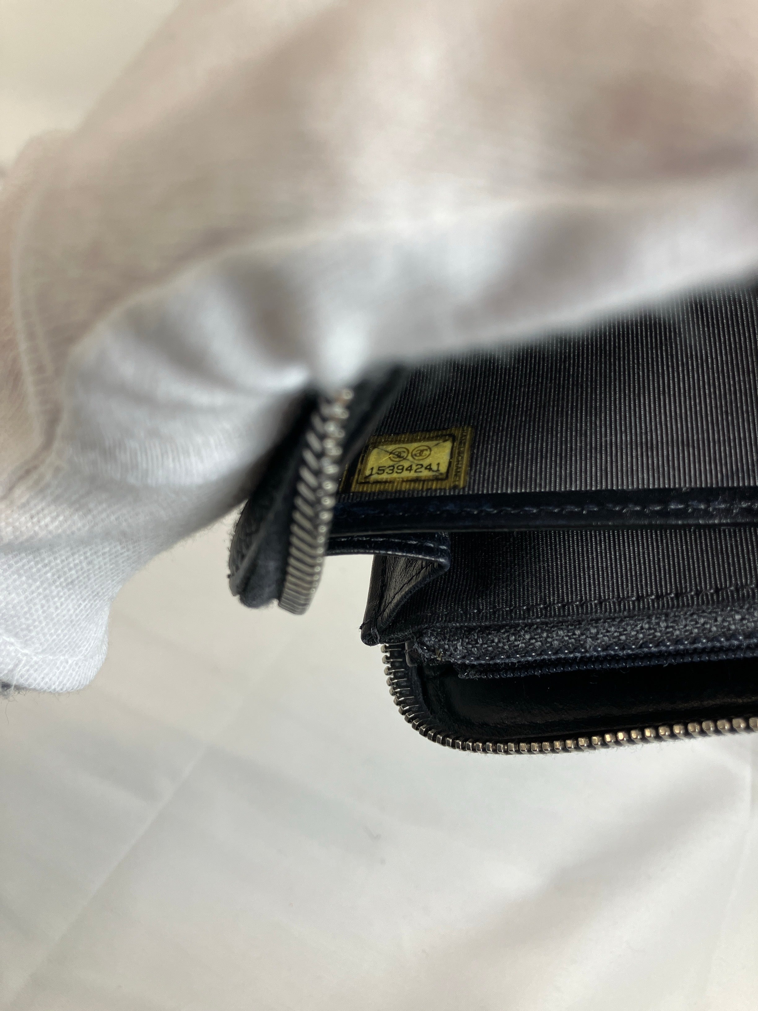 CHANEL シャネル 長財布 マトラッセ ココマーク ラムスキン ブラック ラウンドファスナー AP0242