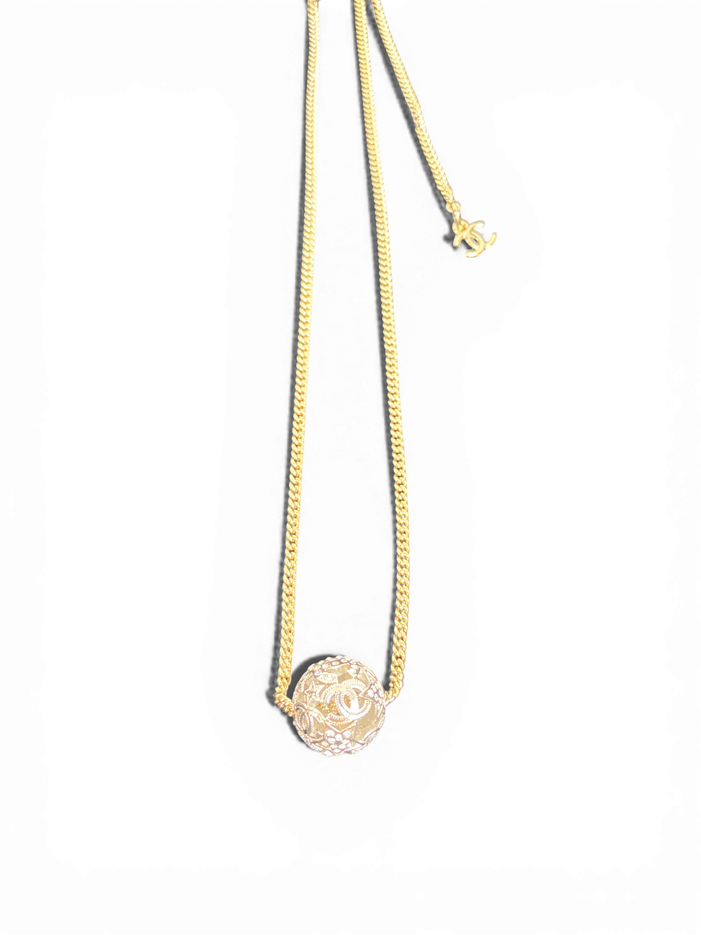 CHANEL シャネル ネックレス ココマーク シルバー ストラス ライン