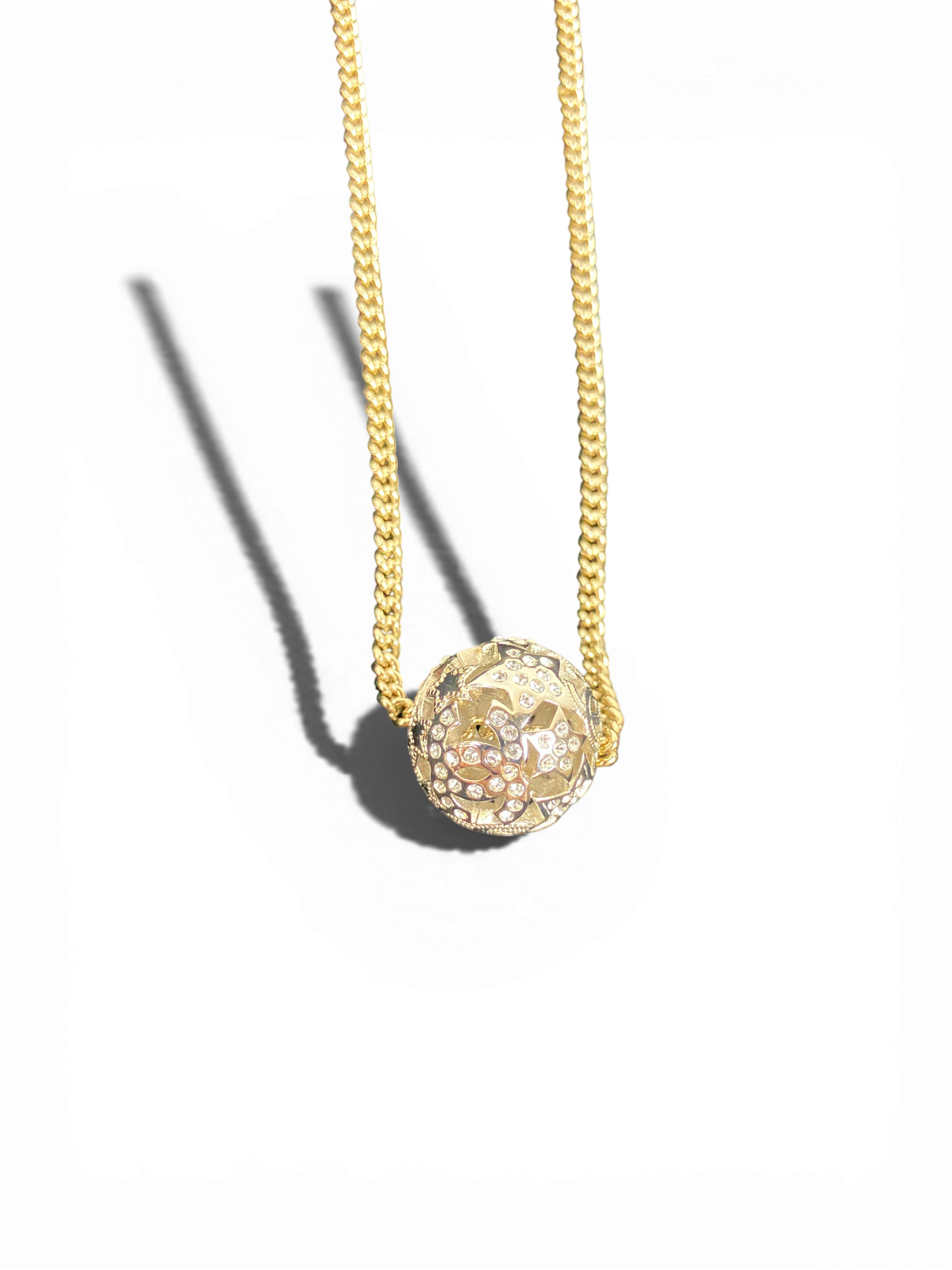 CHANEL シャネル ネックレス ココマーク シルバー ストラス ライン