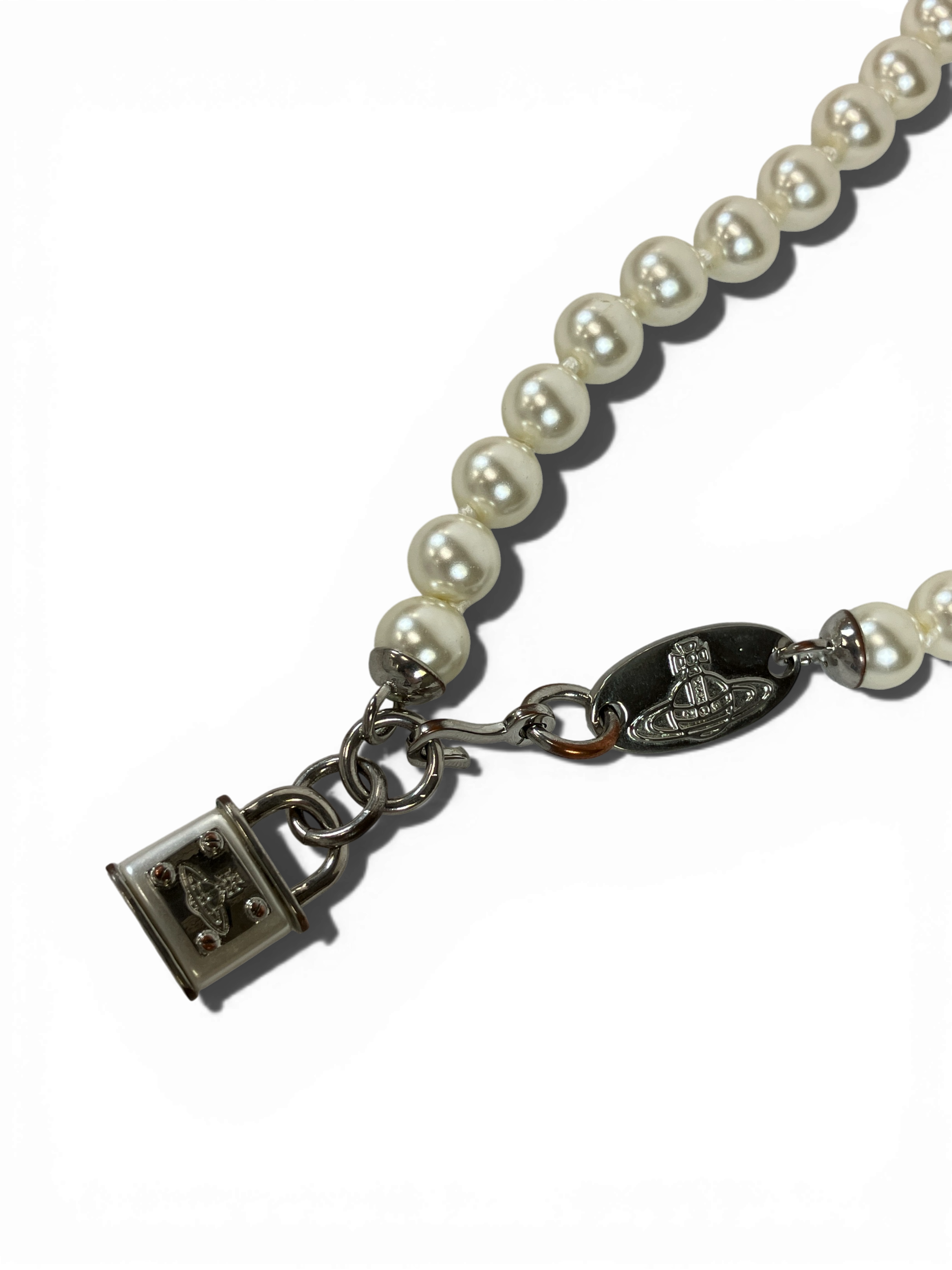 Vivienne Westwood ヴィヴィアンウエストウッド ネックレス パール シルバー パドロック 南京錠 キー