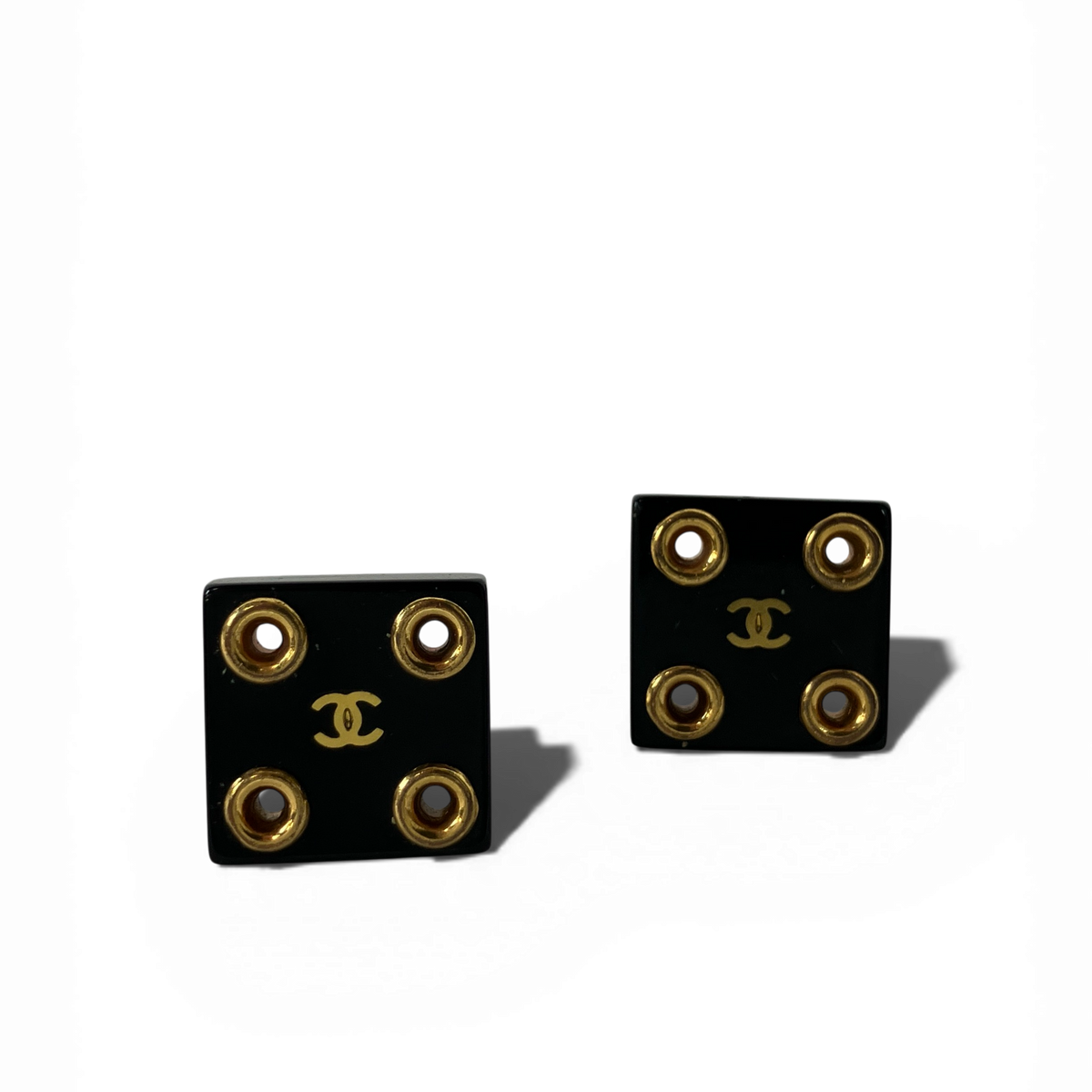 CHANEL シャネル イヤリング クリップ ココマーク スクエア スタッズ 