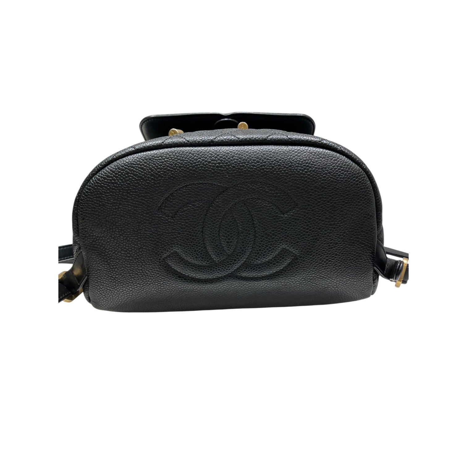 CHANEL シャネル CCフィリグリー バックパック キャビアスキン ココマーク ブラック ゴールド金具 チェーン レディース