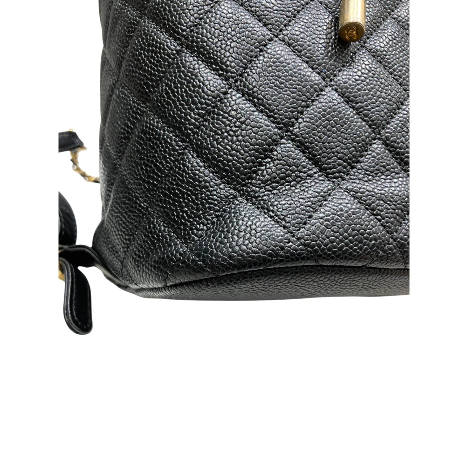 CHANEL シャネル CCフィリグリー バックパック キャビアスキン ココマーク ブラック ゴールド金具 チェーン レディース