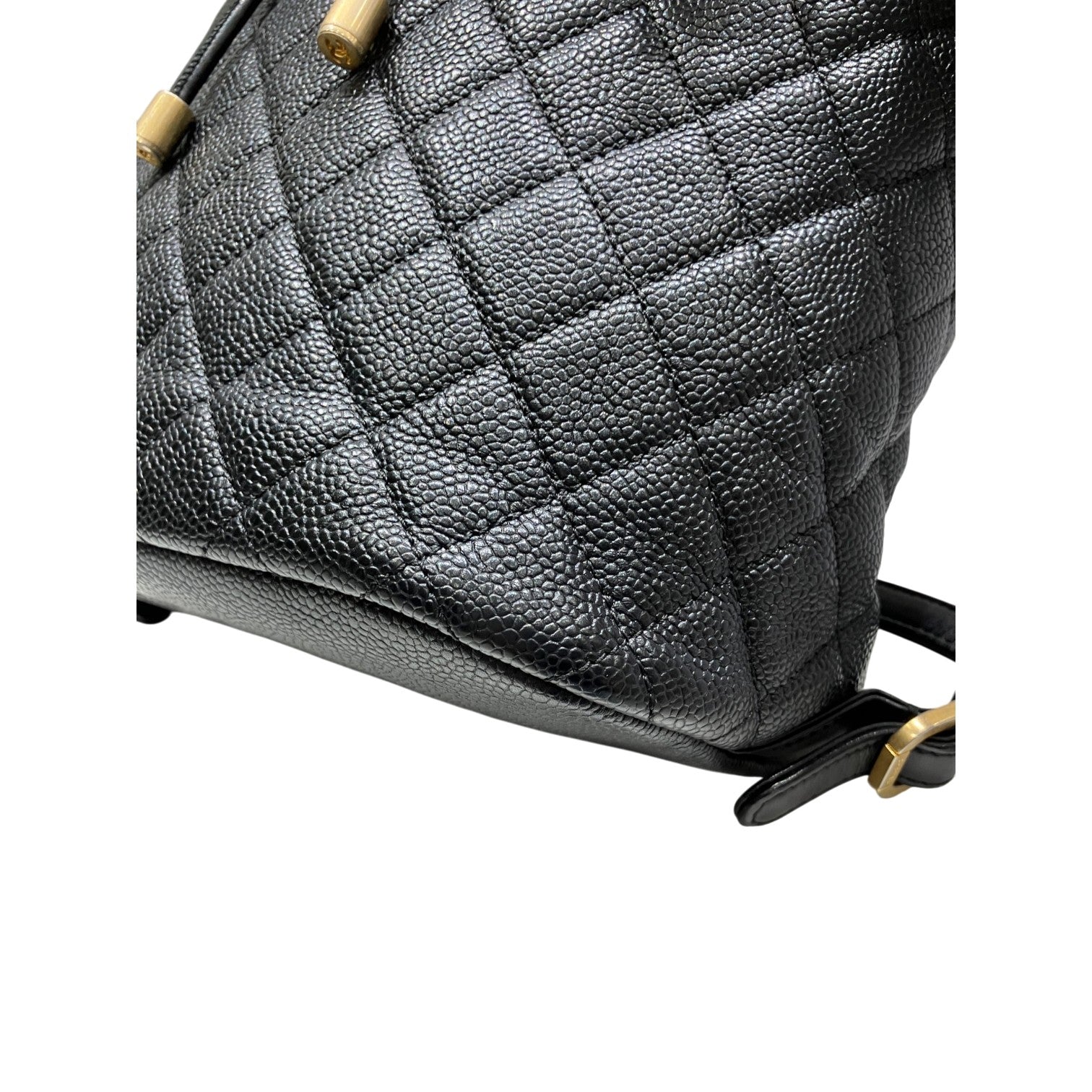 CHANEL シャネル CCフィリグリー バックパック キャビアスキン ココマーク ブラック ゴールド金具 チェーン レディース
