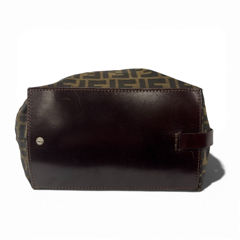 FENDI　フェンディ　ハンドバッグ　トートバッグ　ズッカ　キャンバス　レザー　ブラウン