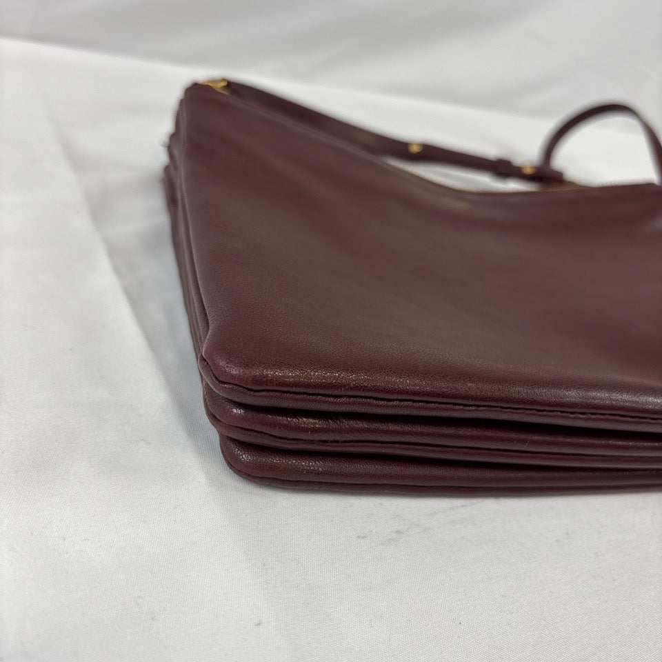 CELINE　セリーヌ　トリオスモール　ショルダーバッグ　ボルドー　ロゴ　165113ETA