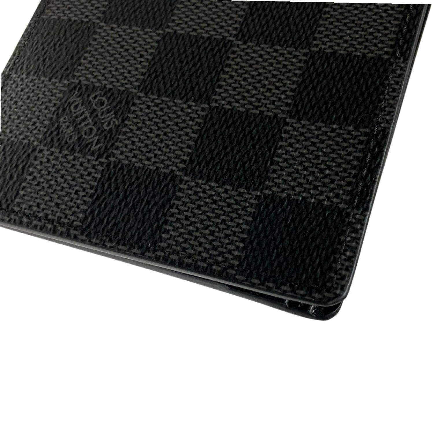 Louis Vuitton ルイヴィトン 二つ折り財布 ポルトフォイユスレンダー ダミエ グラフィット N63261 レザー ブラック メンズ