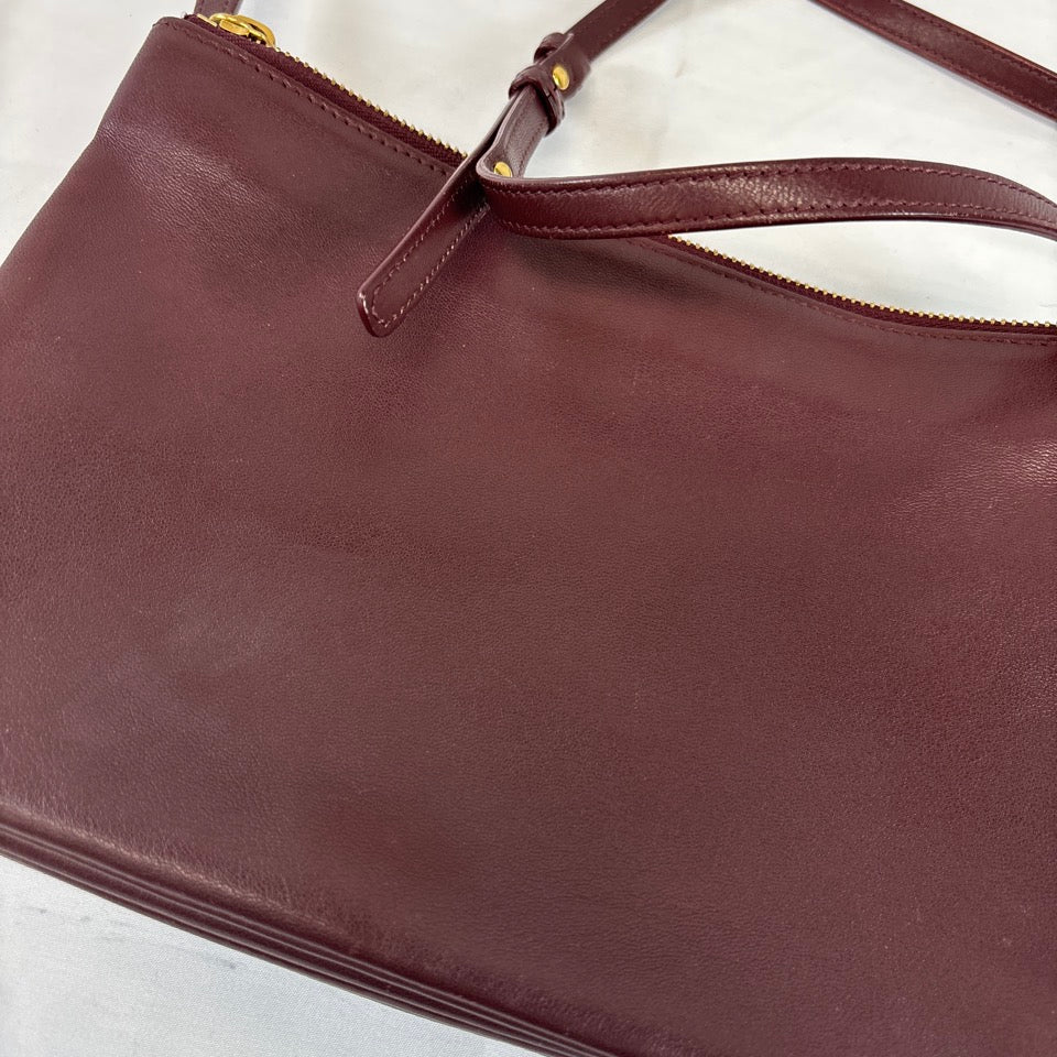 CELINE セリーヌ トリオスモール ショルダーバッグ ボルドー ロゴ