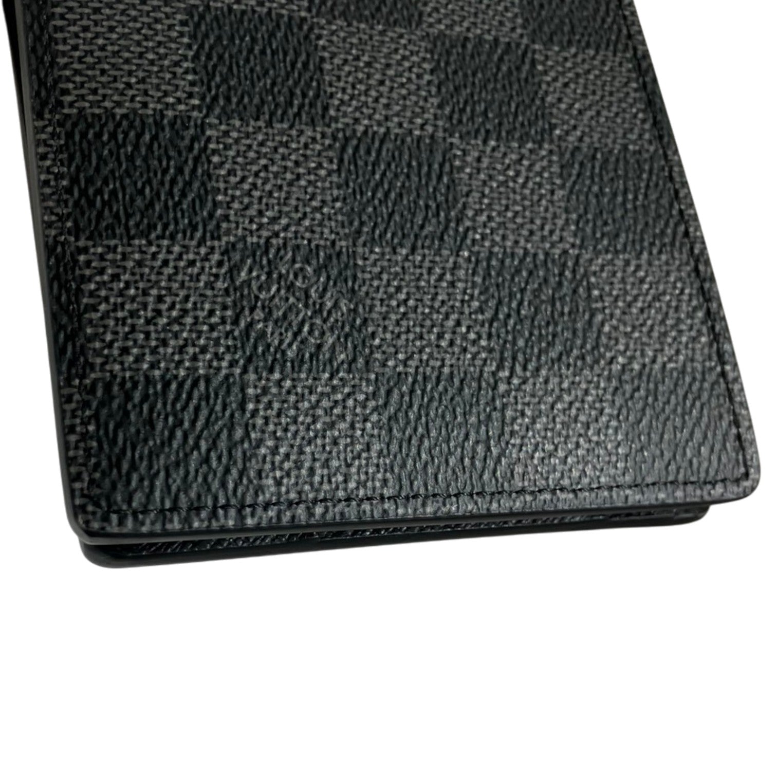 Louis Vuitton ルイヴィトン 二つ折り財布 ポルトフォイユスレンダー ダミエ グラフィット N63261 レザー ブラック メンズ