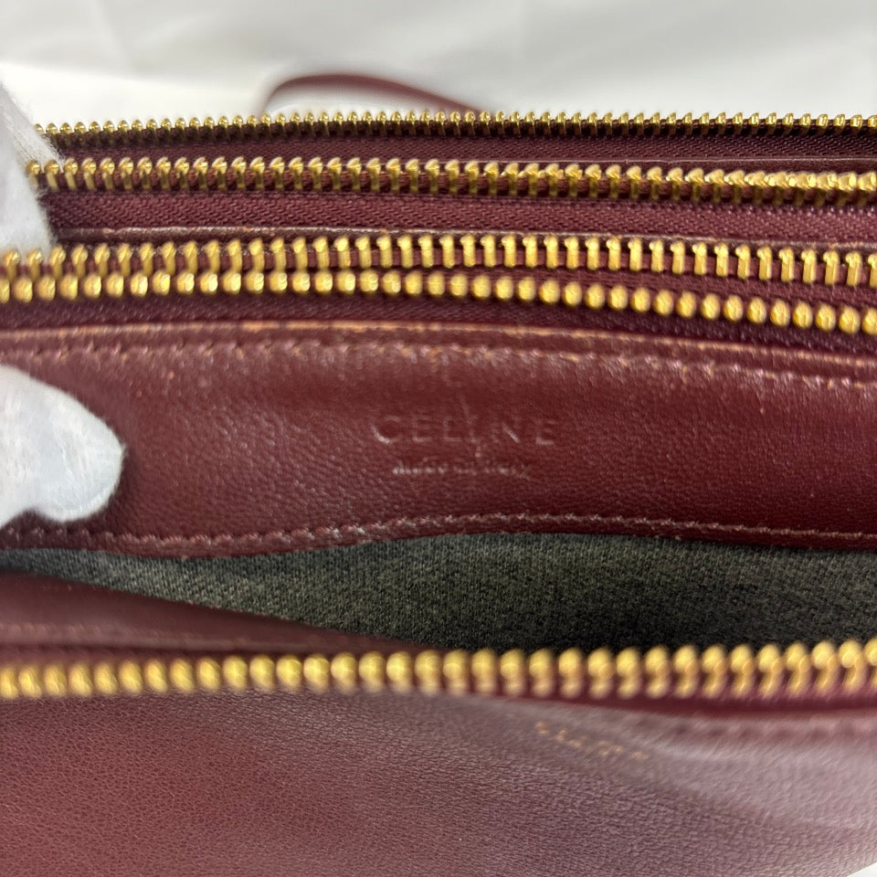 CELINE セリーヌ トリオスモール ショルダーバッグ ボルドー ロゴ