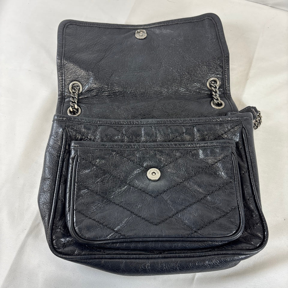 YVES SAINT LAURENT　YSL　ニキ　ベイビー　ベビー　チェーン　ショルダーバッグ　ブラック