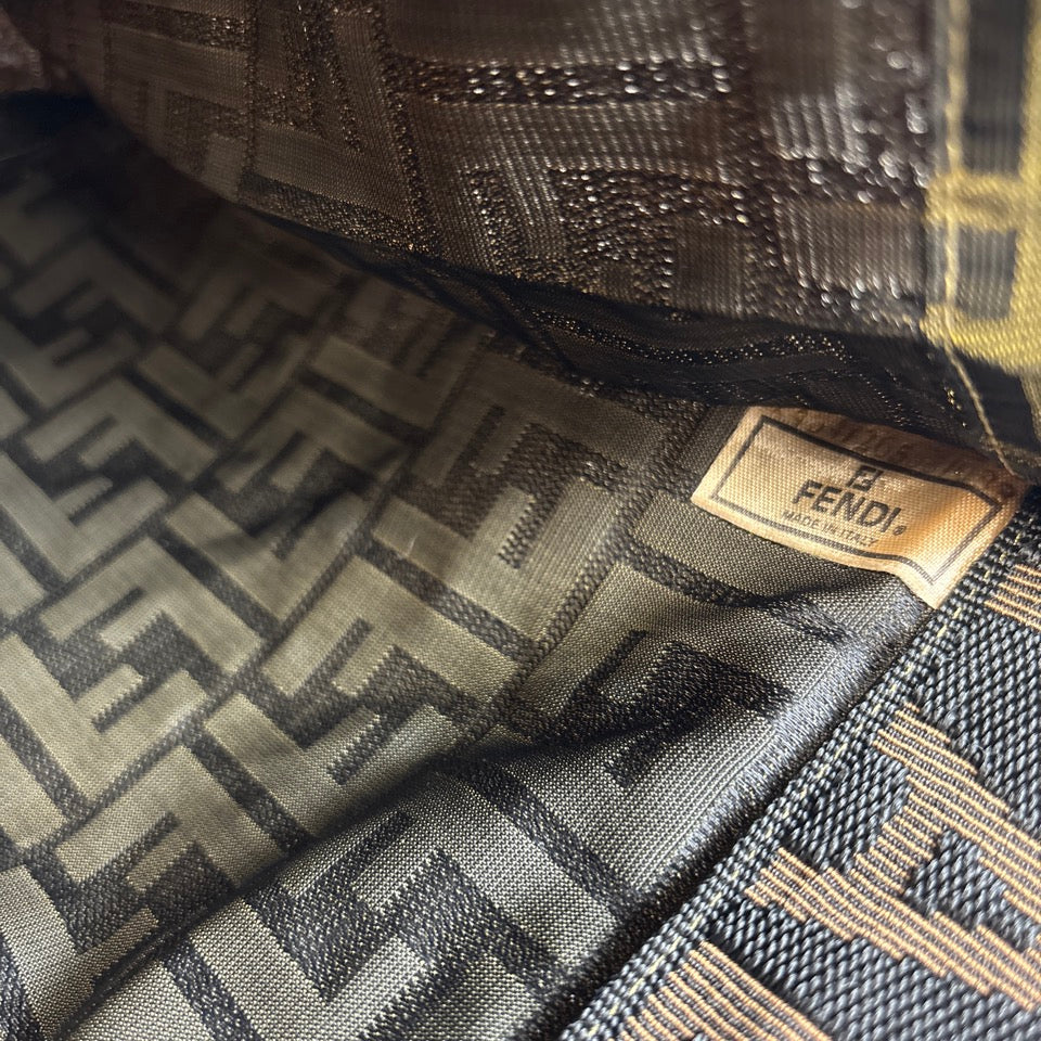 FENDI　フェンディ　トートバッグ　ズッカ　ナイロン　ブラウン　総柄　2321 26555
