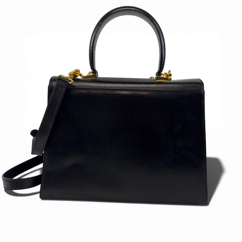 FERRAGAMO　フェラガモ　2way　ハンドバッグ　ショルダーバッグ　トップハンドル　ガンチーニ　ブラック　212181