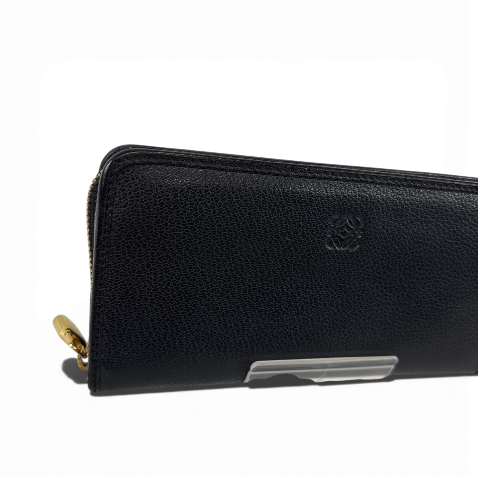 LOEWE　ロエベ　長財布　ロングウォレット　ラウンドファスナー　アナグラム　ブラック
