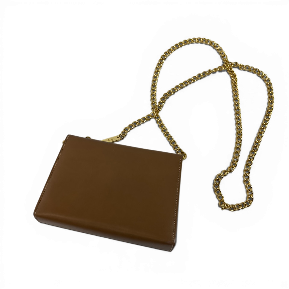 FERRAGAMO　フェラガモ　チェーン　ショルダーバッグ　キャメル　223064