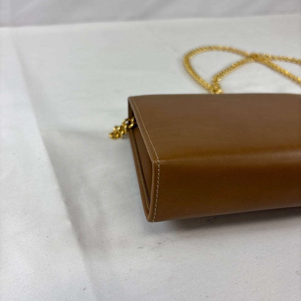 FERRAGAMO　フェラガモ　チェーン　ショルダーバッグ　キャメル　223064