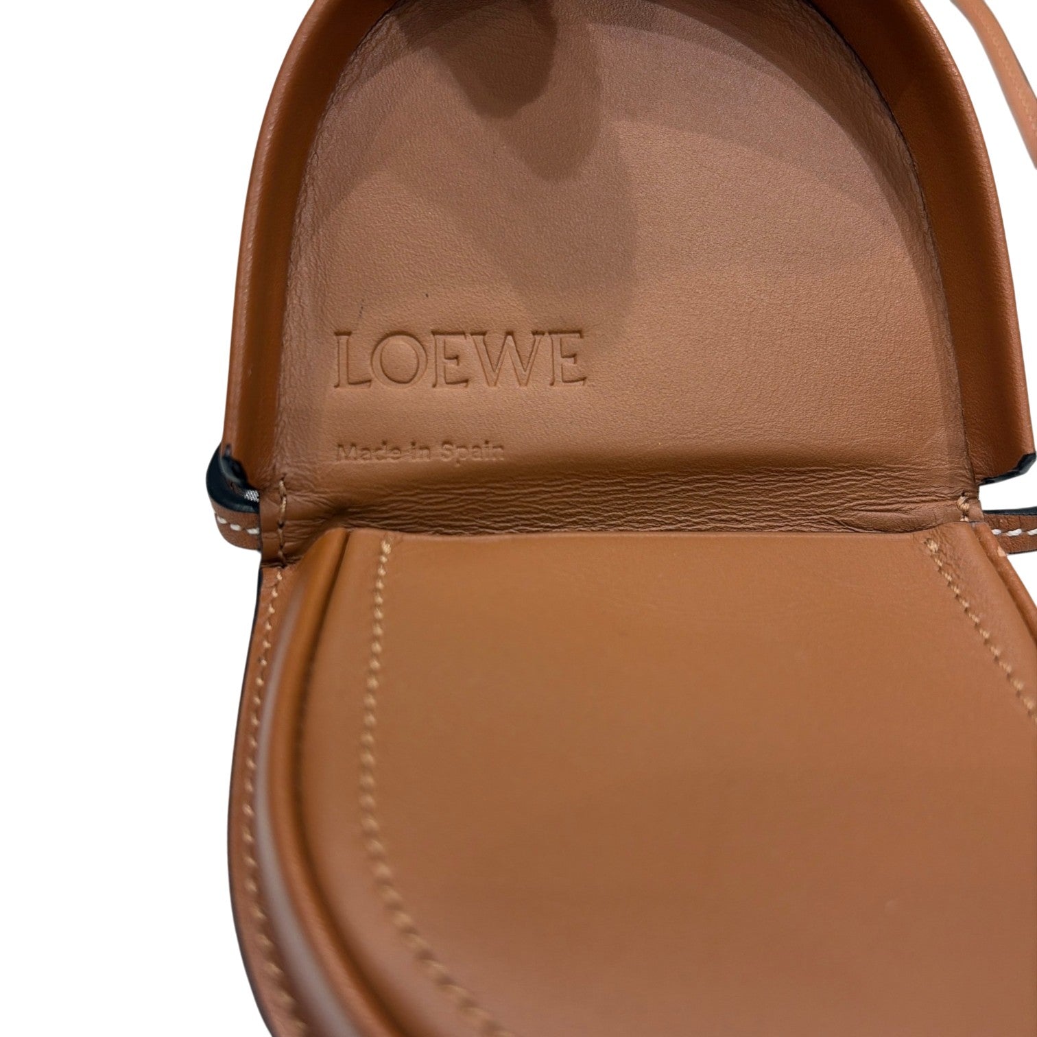 LOEWE ロエベ ヒールポーチ ミニ コインケース アナグラム レザー ブラウン タン レディース メンズ