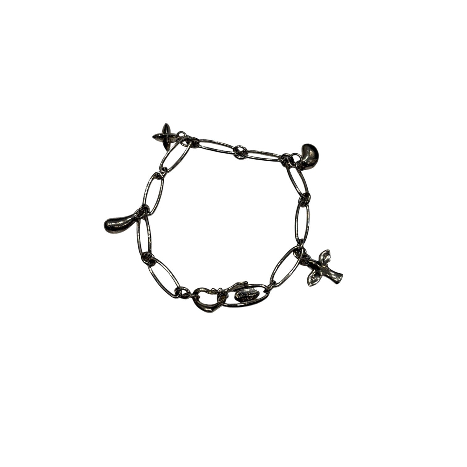 Tiffany & Co. ティファニー エルサペレッティ ５チャームブレスレット シルバー SV925 オープンハート スターリング ティアドロップ ビーン レディース メンズ