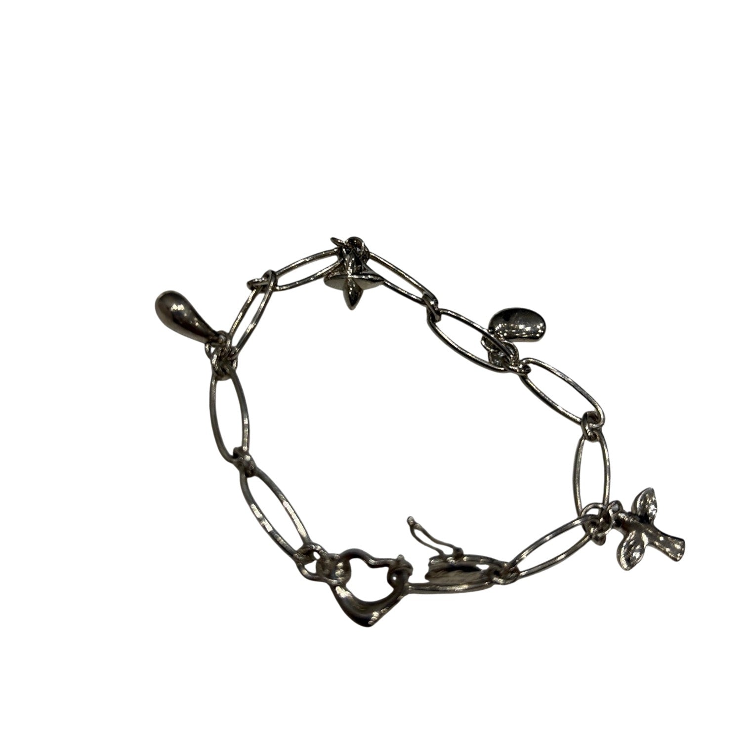 Tiffany & Co. ティファニー エルサペレッティ ５チャームブレスレット シルバー SV925 オープンハート スターリング ティアドロップ ビーン レディース メンズ