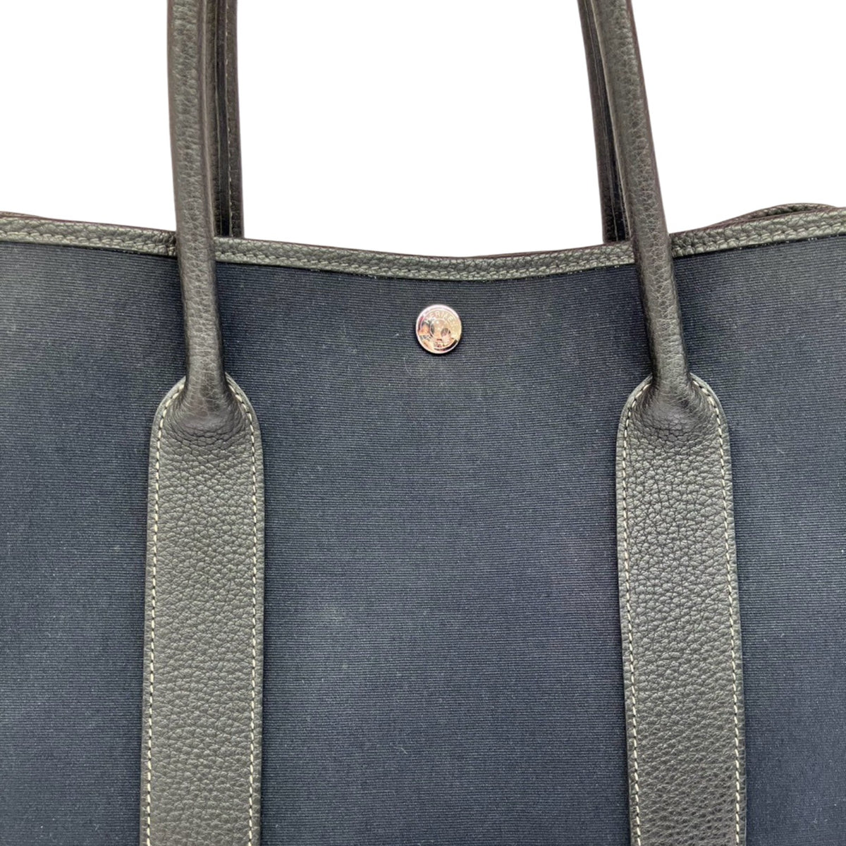 HERMES エルメス ハンドバッグ トートバッグ ガーデンパーティ PM ブラック ノワール キャンバス レザー GARDEN PARTY レディース メンズ