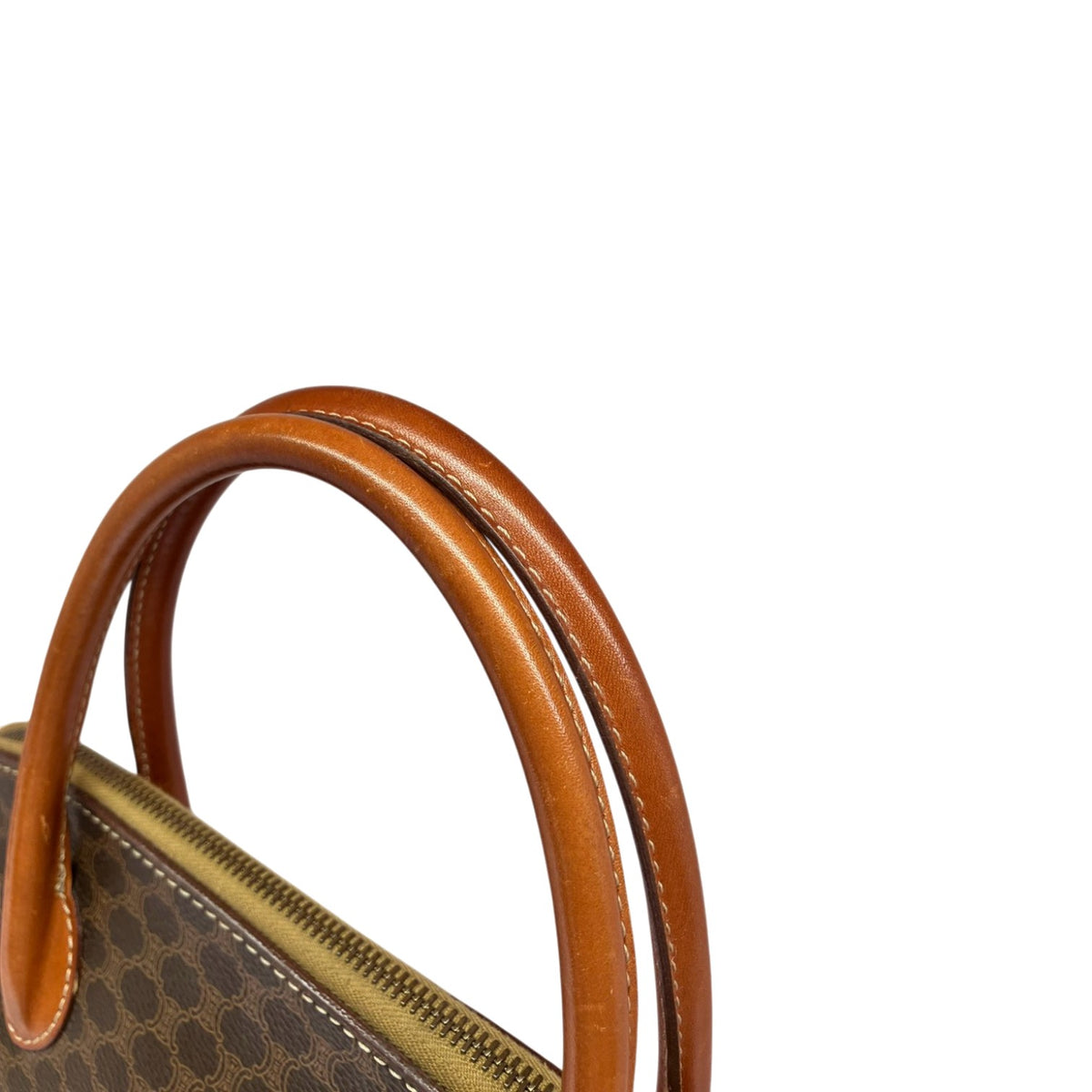CELINE セリーヌ ハンドバッグ ショルダーバッグ 2way マカダム ブラウン レザー PVC レディース