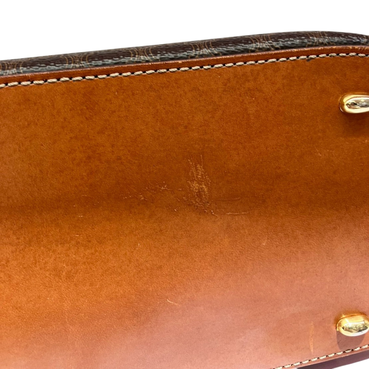 CELINE セリーヌ ハンドバッグ ショルダーバッグ 2way マカダム ブラウン レザー PVC レディース