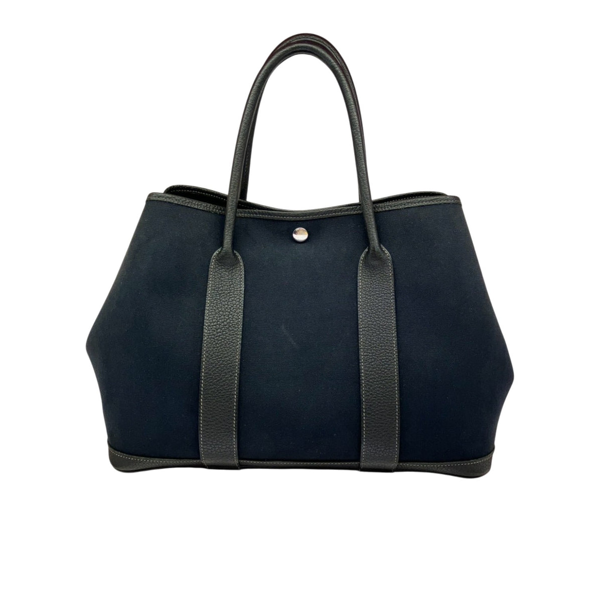 HERMES エルメス ハンドバッグ トートバッグ ガーデンパーティ PM ブラック ノワール キャンバス レザー GARDEN PARTY レディース メンズ